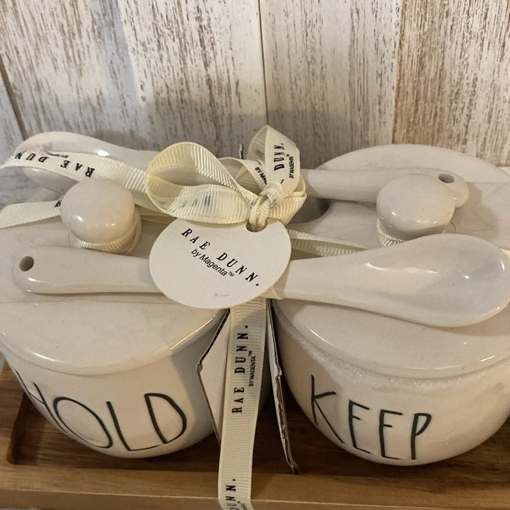 Rae Dunn Hold & Keep Containers with Lids & Spoons